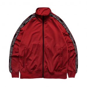 Track Top Oversize Taped Maroon