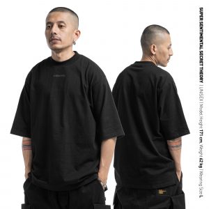 Basic Logo Boxy Black Heavyweight Tshirt