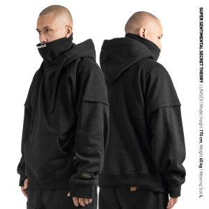 Anvil High Collar Hoodie Black