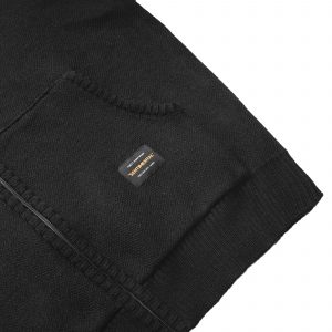 Contour Knitted Zip-Up Hoodie Black